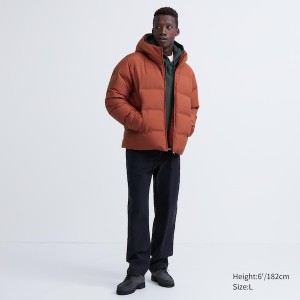 Uniqlo 3D Cut Seamless Down Parka Herre Oransje | 7983-JGCFA