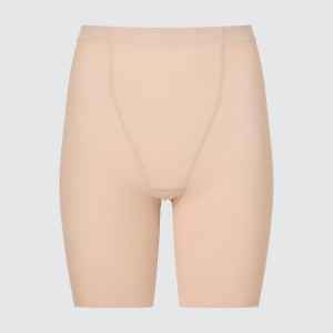 Uniqlo AIRism Support Body Shaper Unlined Half Shorts Dame Beige | 9634-JTXLE