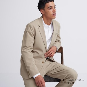 Uniqlo AirSense jackets Herre Beige | 4362-GUSVE