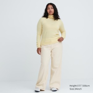 Uniqlo Baggy Jeans Dame Beige | 2574-NCDFI