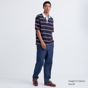 Uniqlo Bomull Relaxed Ankle Bukse Herre Blå | 8204-UYMKF