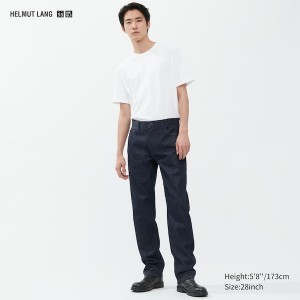 Uniqlo Classic Cut Jeans Herre Blå | 5839-UBSPQ