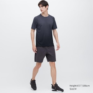 Uniqlo DRY-EX Crew Neck Kort-Sleeve T-skjorte Herre Svarte | 7841-WFAPT