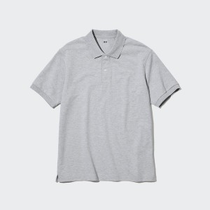 Uniqlo Dry Pique Kort-Sleeve Polo Skjorte Herre Grå | 1743-EQDOA