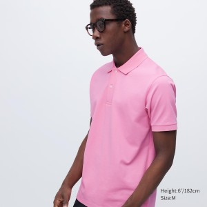 Uniqlo Dry Pique Kort-Sleeve Polo Skjorte Herre Rosa | 4920-HONSA