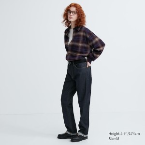 Uniqlo Flannel Checked Long-Sleeve Skjorte Dame Burgunder | 0851-ALVOX