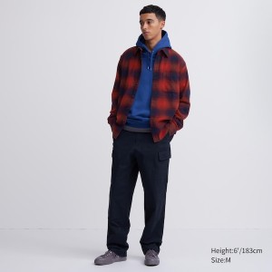 Uniqlo Flannel Checked Long-Sleeve Skjorte Herre Rød | 6249-AUXMQ