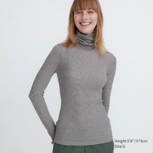 Uniqlo HEATTECH Extra Warm Seamless Turtleneck T-skjorte Dame Grå | 7869-RUGTE