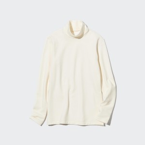 Uniqlo HEATTECH Ultra Warm High Neck T-skjorte Dame Hvite | 2980-PQOYB