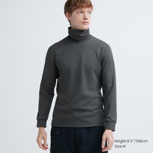 Uniqlo HEATTECH Ultra Warm Turtleneck T-skjorte Herre Mørke Grå | 8061-YTQZA