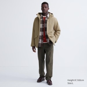 Uniqlo Hybrid Down Parka Herre Beige | AXVFLU-746