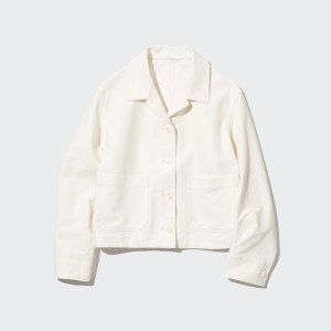 Uniqlo Jersey Relaxed jackets Dame Hvite | 5132-ILVEN