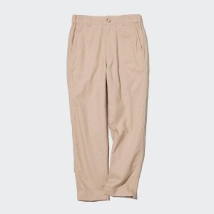 Uniqlo Linen Bomull Tapered Bukse Dame Beige | 4296-MZVTW