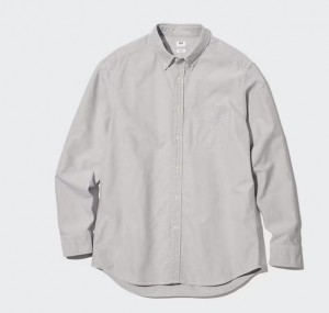 Uniqlo Oxford Slim-Fit Long-Sleeve Skjorte Herre Grå | 9341-WORFA