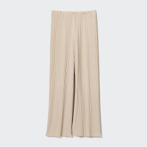 Uniqlo Plissert Rett Bukse Dame Beige | 8531-DCKJT