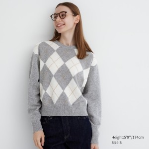 Uniqlo Premium Lambswool Long-Sleeve Crew Neck Gensere Dame Lyse Grå | 1695-OQEBD