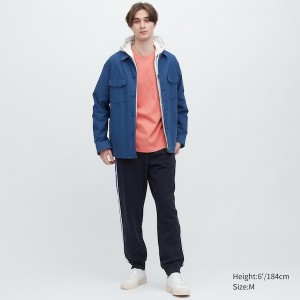 Uniqlo Side-Stripe Joggebukser Herre Marineblå | 5012-ITNEA