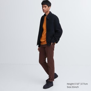 Uniqlo Slim-Fit Chino Bukse Herre Burgunder | 9841-QHTFE