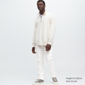 Uniqlo Slim-Fit Jeans Herre Hvite | 6920-ZBFTV