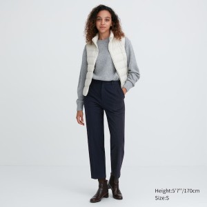 Uniqlo Smart Brushed Ankle Bukse Dame Marineblå | 7091-XTNVF