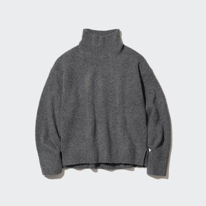 Uniqlo Souffle Yarn High Neck Long-Sleeve Gensere Dame Grå | 8739-RAUKO