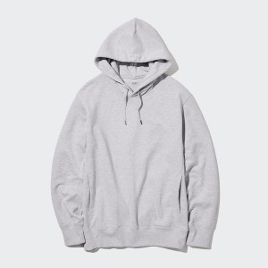 Uniqlo Sweat Pullover Long-Sleeve Hettegenser Herre Grå | 4650-IWSLF