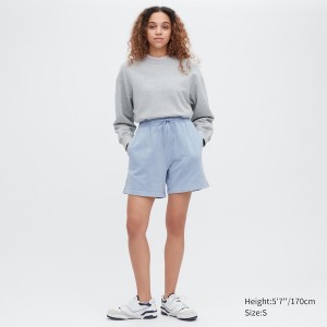 Uniqlo Sweat Shorts Dame Blå | 5896-TEUZX