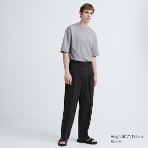 Uniqlo U AIRism Bomull Stripete Crew Neck Oversized T-skjorte Herre Grå | 5318-LCEGZ