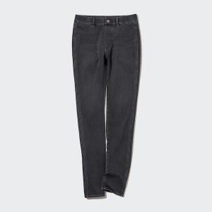 Uniqlo Ultra Stretch Denim Leggings Bukse Dame Mørke Grå | 2348-BTNFQ