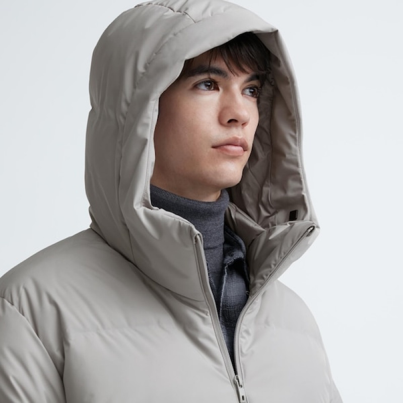 Uniqlo 3D Cut Seamless Down Parka Herre Lyse Grå | 9681-GMRDO