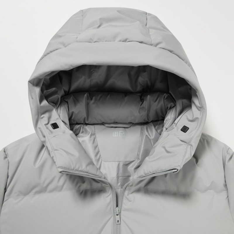 Uniqlo 3D Cut Seamless Down Parka Herre Lyse Grå | 9681-GMRDO