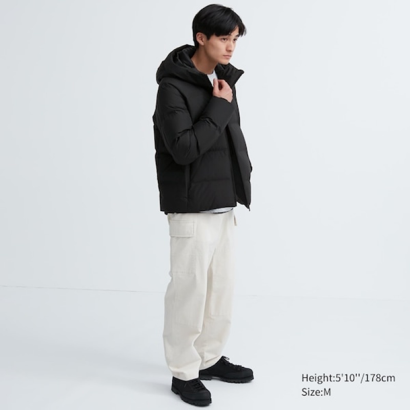 Uniqlo 3D Cut Seamless Down Parka Herre Svarte | 7245-NHUIL