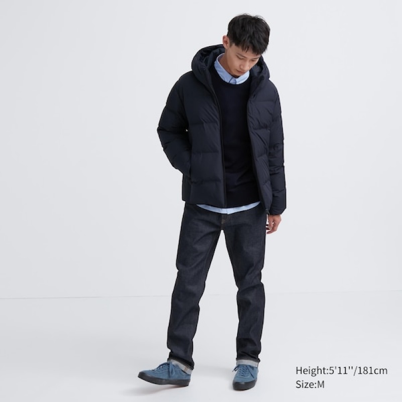 Uniqlo 3D Cut Seamless Down Parka Herre Marineblå | GNOLDZ-725