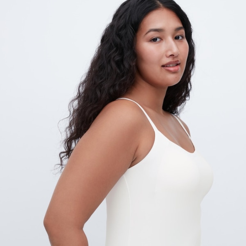 Uniqlo AIRism Camisole Bra Topper Dame Hvite | 4209-YDWGV