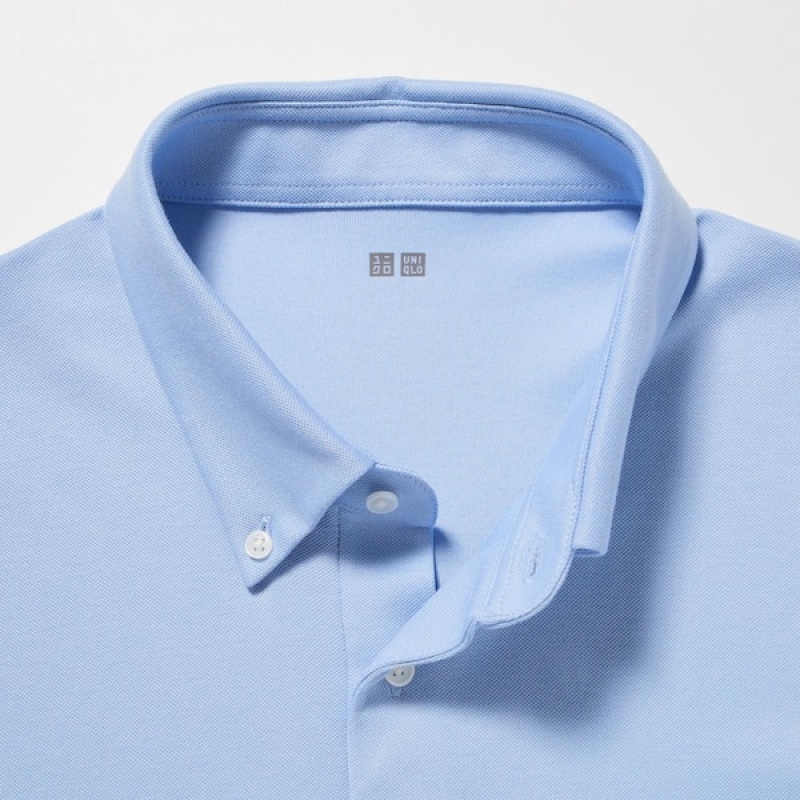 Uniqlo AIRism Pique Kort-Sleeve Polo Skjorte Herre Hvite | 3271-FDXWC