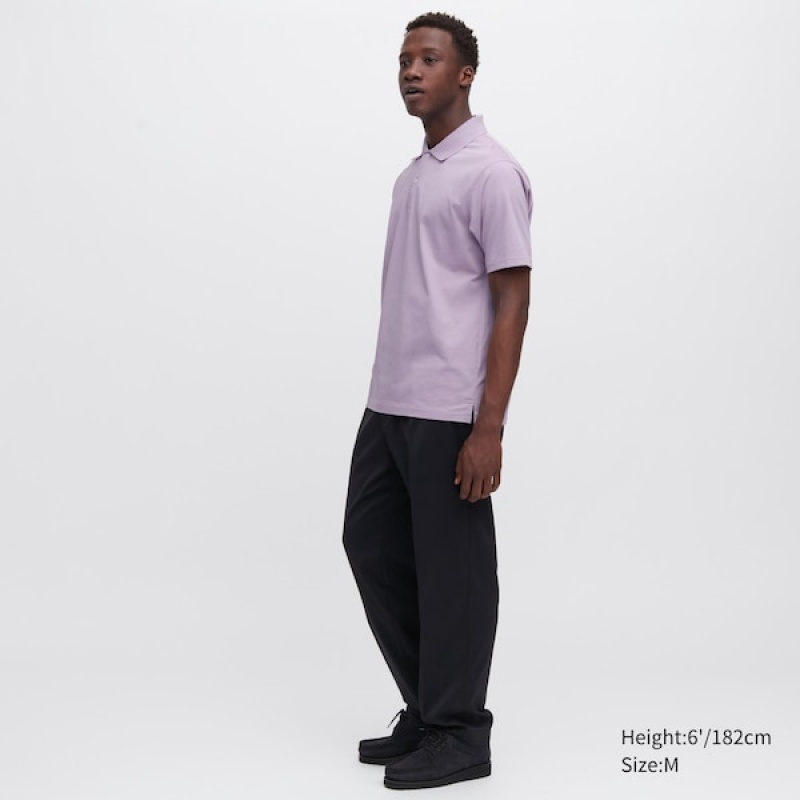 Uniqlo AIRism Regular Collar Polo Skjorte Herre Lilla | 6178-RLVFK