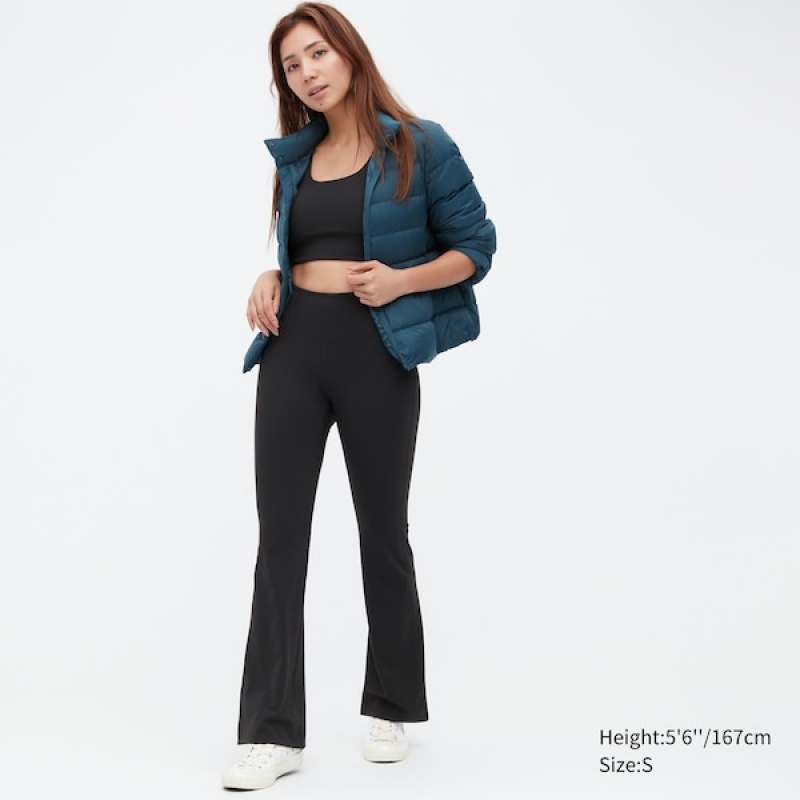 Uniqlo AIRism Soft Flare Leggings Dame Svarte | 4285-EQXFU