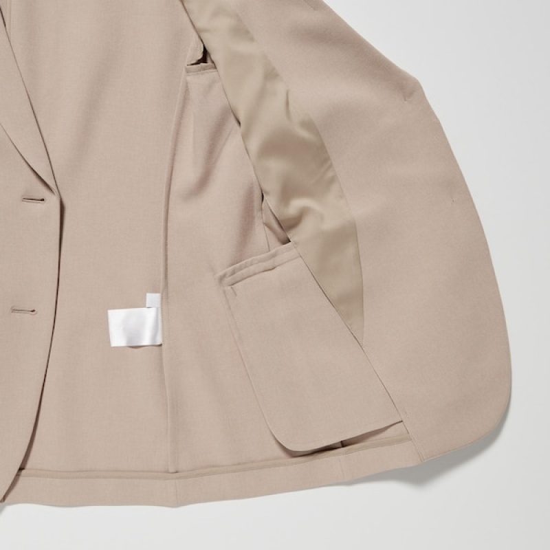 Uniqlo AirSense jackets Dame Beige | 0875-WKGTP