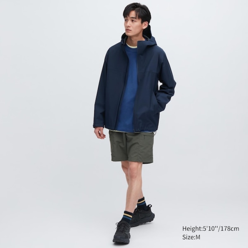 Uniqlo BLOCKTECH Parka Herre Marineblå | TRQYFH-846