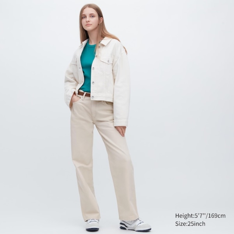 Uniqlo Baggy Jeans Dame Beige | 6293-CRPGS