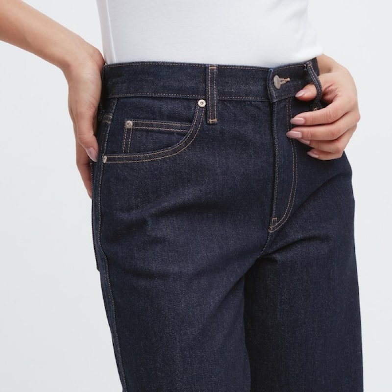 Uniqlo Baggy Jeans Dame Marineblå | 1875-PJGLV