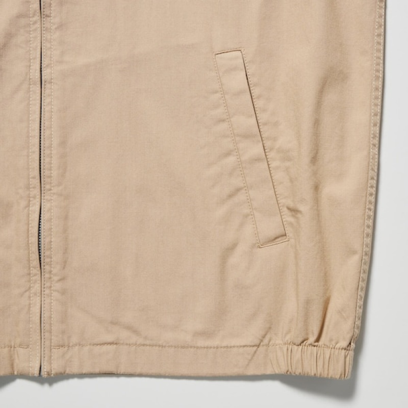 Uniqlo Bomull Parka Herre Beige | KSODCN-329