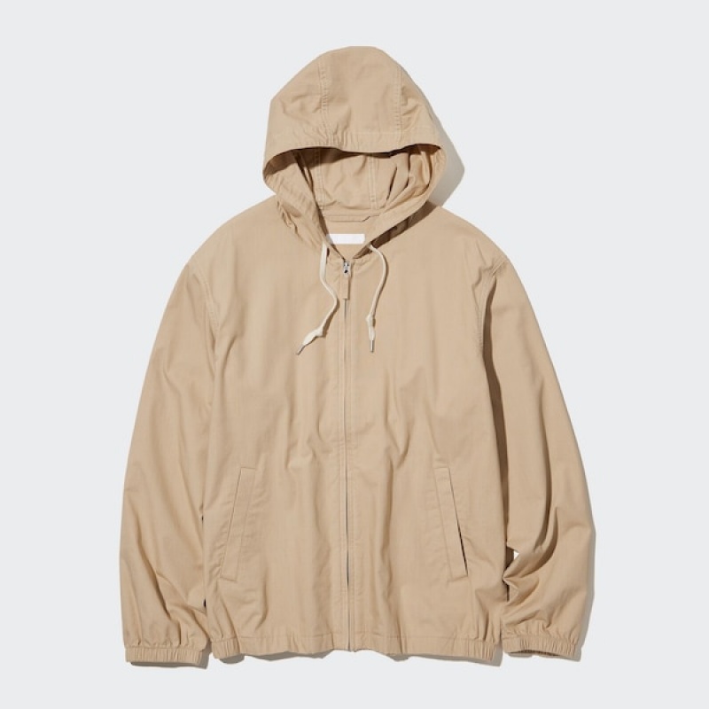 Uniqlo Bomull Parka Herre Beige | KSODCN-329