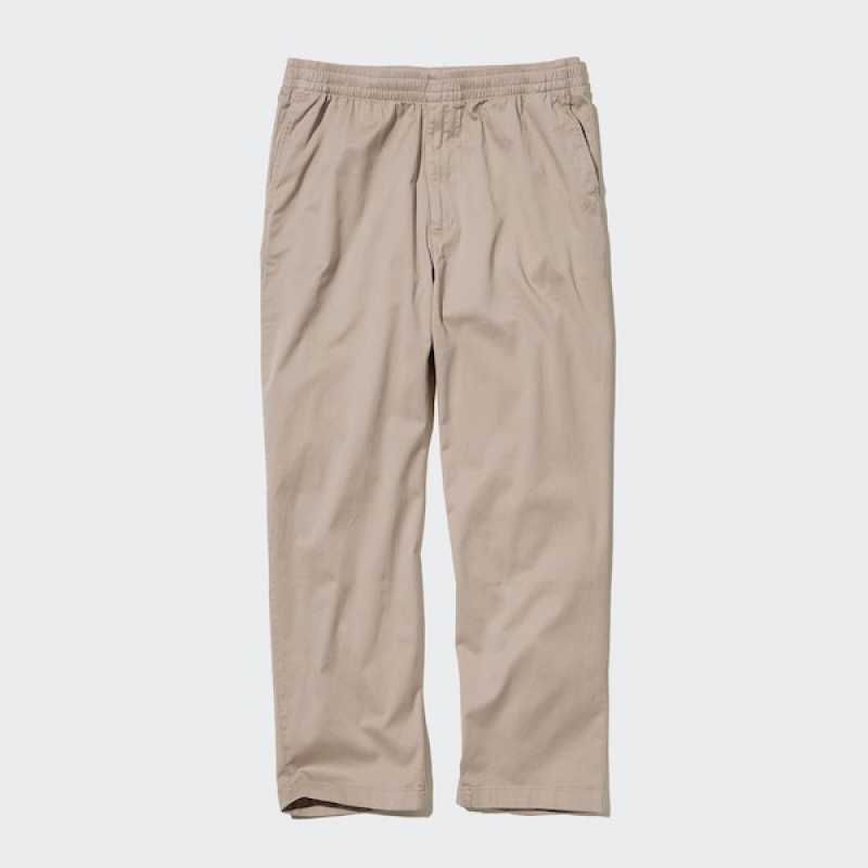 Uniqlo Bomull Relaxed Ankle Bukse Herre Beige | 7086-HKDLY