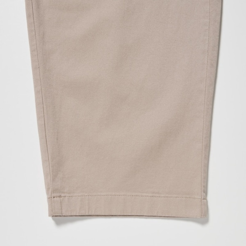 Uniqlo Bomull Relaxed Ankle Bukse Herre Beige | 7086-HKDLY