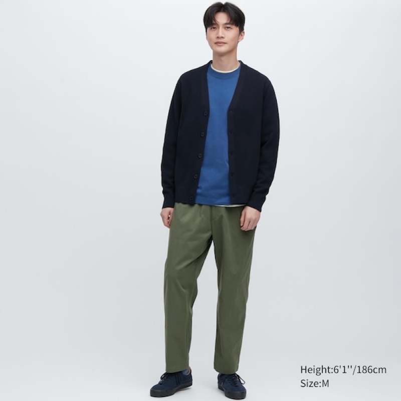 Uniqlo Bomull Relaxed Ankle Bukse Herre Grønn | 5130-QHPAD