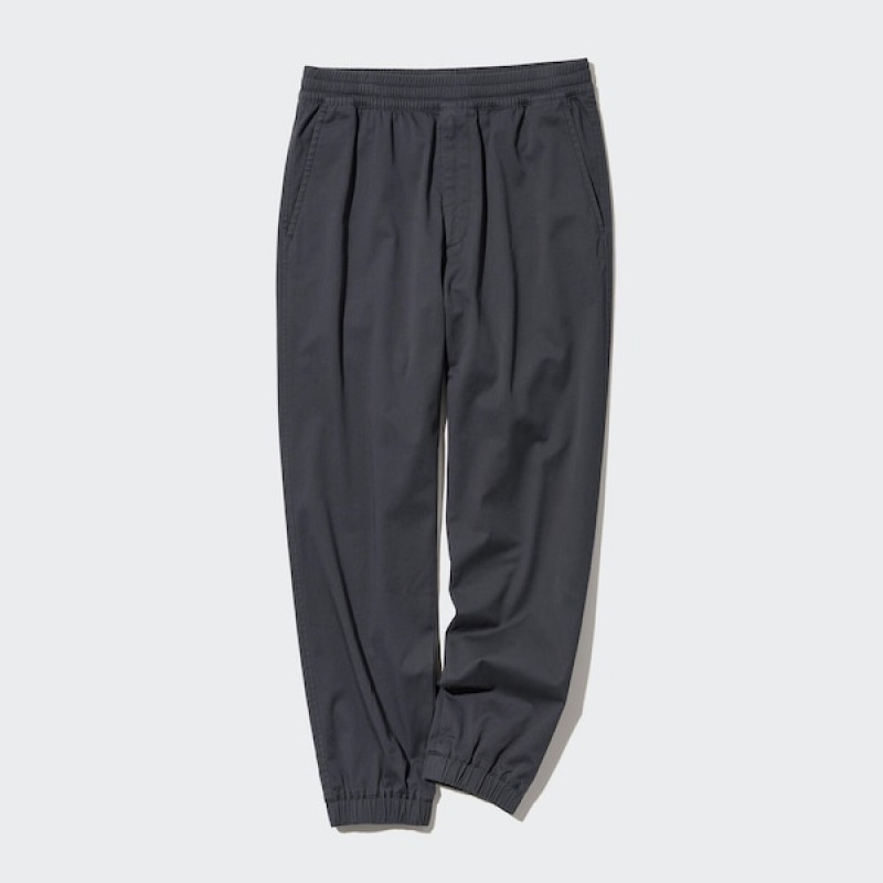 Uniqlo Bomull Relaxed Joggebukser Herre Svarte | 0827-BJLUC