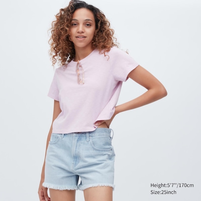 Uniqlo Boyfriend Denim Shorts Dame Blå | 1379-EXTFP