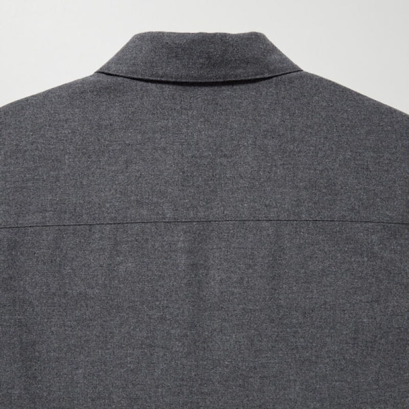 Uniqlo Brushed Twill Overskjorte Herre Grå | 0491-UPYXC