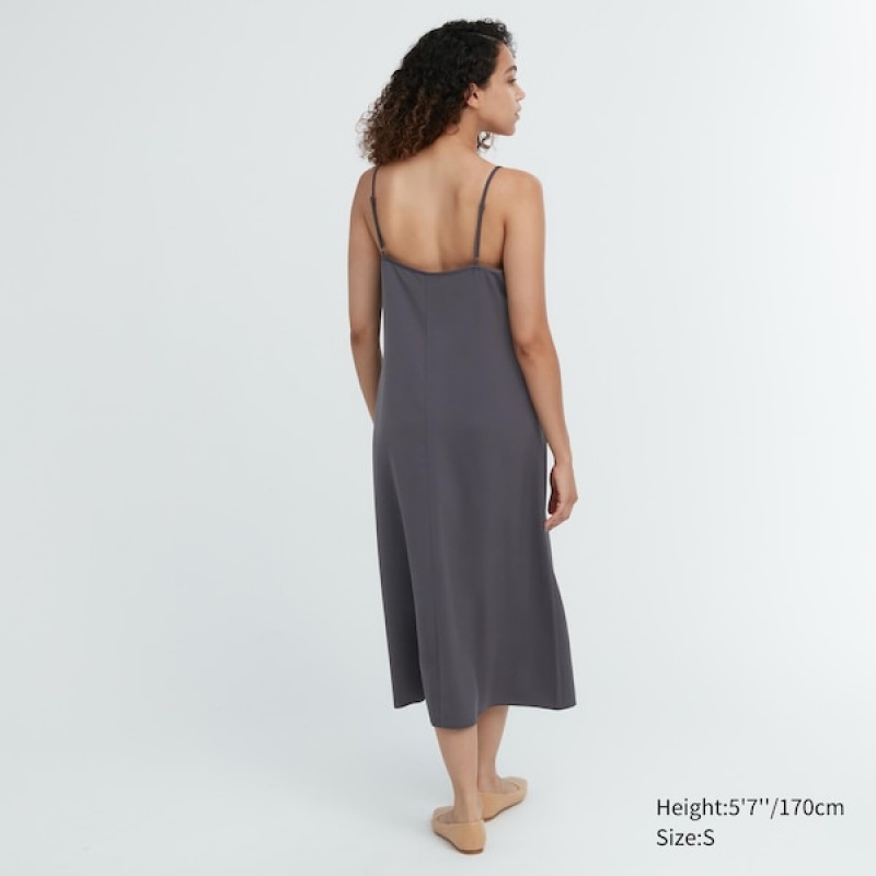 Uniqlo Camisole Midi Kjole Dame Grå | 8760-AZMYS